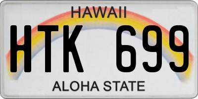 HI license plate HTK699