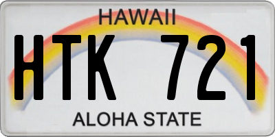 HI license plate HTK721