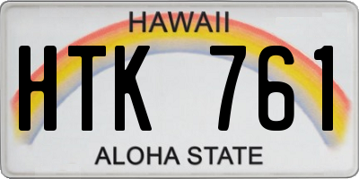 HI license plate HTK761