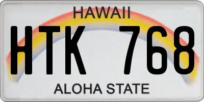 HI license plate HTK768