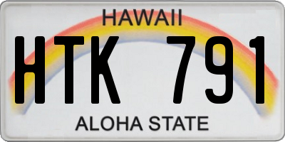 HI license plate HTK791