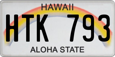 HI license plate HTK793