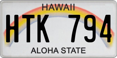HI license plate HTK794