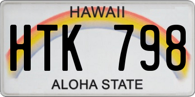 HI license plate HTK798
