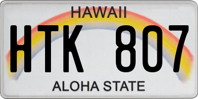 HI license plate HTK807