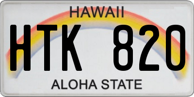 HI license plate HTK820