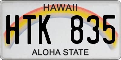 HI license plate HTK835