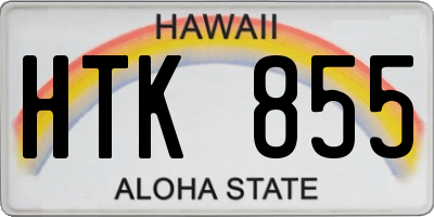 HI license plate HTK855