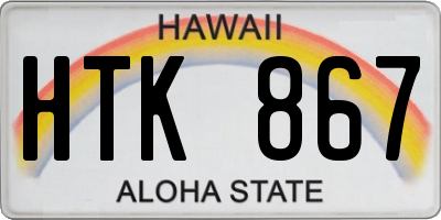 HI license plate HTK867