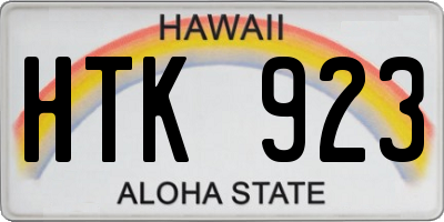 HI license plate HTK923
