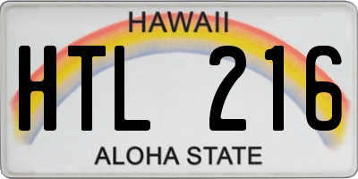 HI license plate HTL216