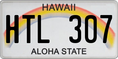 HI license plate HTL307