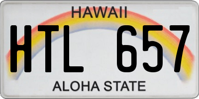 HI license plate HTL657