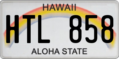HI license plate HTL858