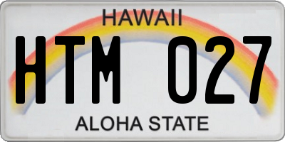 HI license plate HTM027