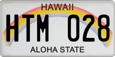 HI license plate HTM028