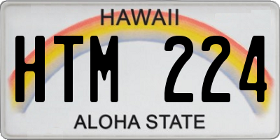 HI license plate HTM224