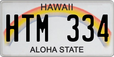 HI license plate HTM334