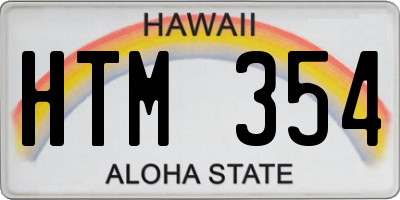 HI license plate HTM354
