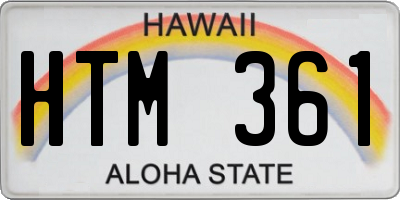HI license plate HTM361