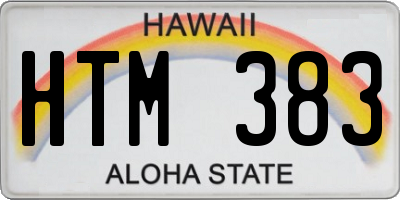 HI license plate HTM383