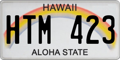 HI license plate HTM423