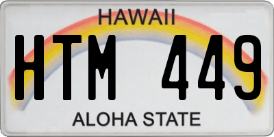 HI license plate HTM449