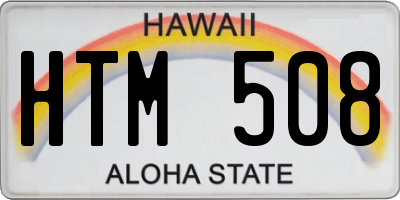 HI license plate HTM508