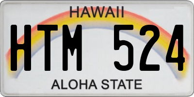 HI license plate HTM524