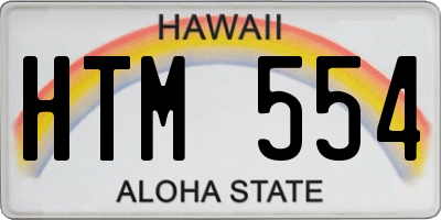 HI license plate HTM554