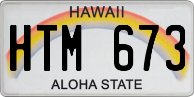 HI license plate HTM673