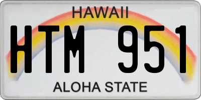 HI license plate HTM951