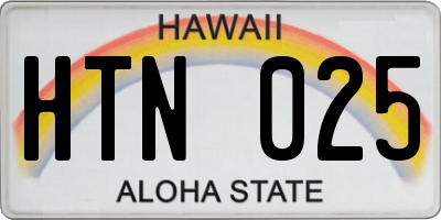 HI license plate HTN025