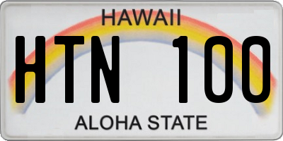 HI license plate HTN100