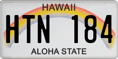HI license plate HTN184