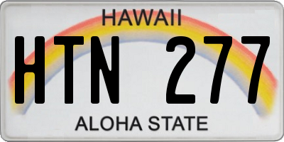 HI license plate HTN277