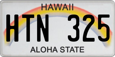 HI license plate HTN325