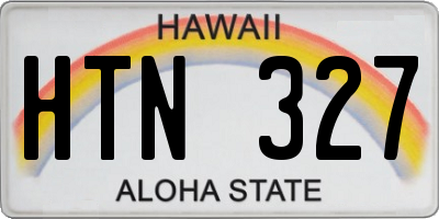 HI license plate HTN327
