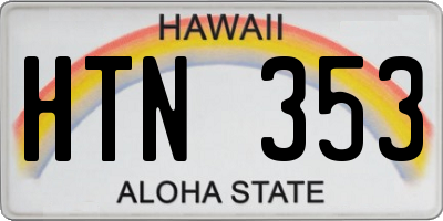 HI license plate HTN353