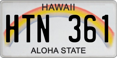 HI license plate HTN361