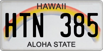 HI license plate HTN385
