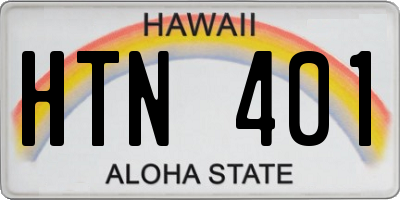 HI license plate HTN401