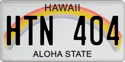 HI license plate HTN404