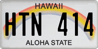 HI license plate HTN414
