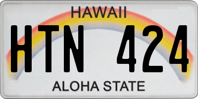 HI license plate HTN424