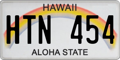 HI license plate HTN454
