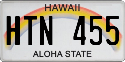HI license plate HTN455