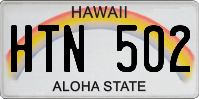 HI license plate HTN502
