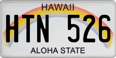 HI license plate HTN526