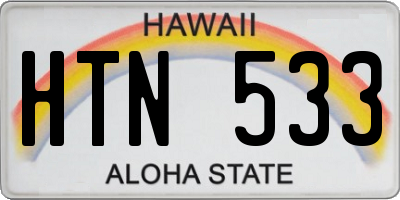 HI license plate HTN533